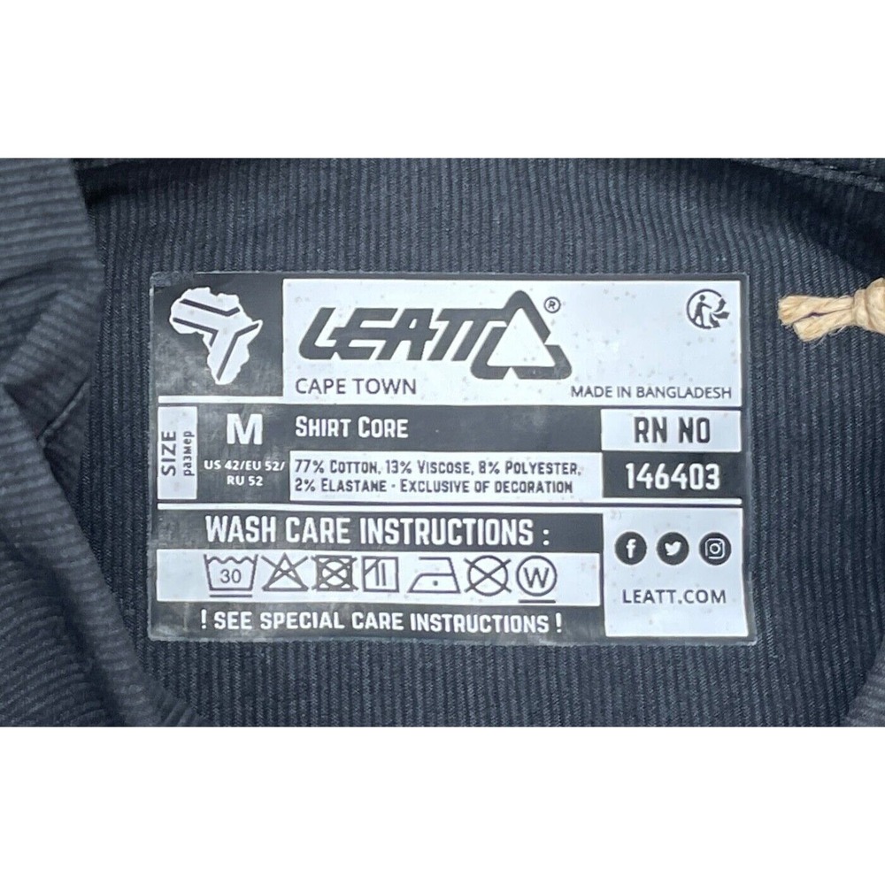 Leatt Casual Wear Core Graphene Men's Long Sleeve Black Shirt Size Medium - Picture 7 of 12